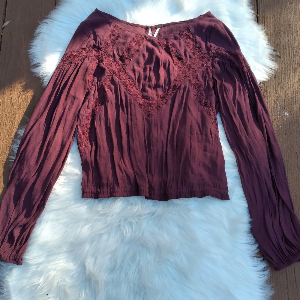 Free people Geometry Lesson peasant blouse Top - Picture 2 of 11